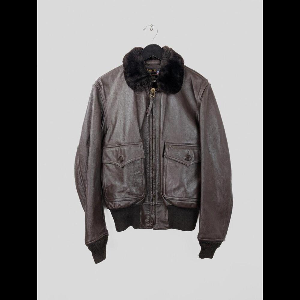 [SOLD] GIBSON & BARNES x US NAVY Men's Sz US 38R G-1 Intermediate Flight Jacket